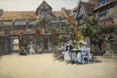 Dives-Sur-Mer (Normandy), in the Courtyard of the Inn Named William the Conqueror-Francis Hopkinson Smith-Stretched Canvas