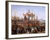 Francis I and Maria Isabella Attending Official Ceremony at Arsenal of Naples-Salvatore Fergola-Framed Giclee Print