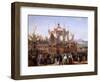 Francis I and Maria Isabella Attending Official Ceremony at Arsenal of Naples-Salvatore Fergola-Framed Giclee Print