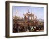 Francis I and Maria Isabella Attending Official Ceremony at Arsenal of Naples-Salvatore Fergola-Framed Giclee Print