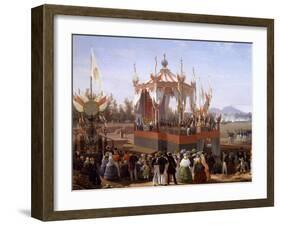 Francis I and Maria Isabella Attending Official Ceremony at Arsenal of Naples-Salvatore Fergola-Framed Giclee Print