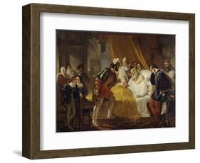 Francis I at the Deathbed of Leonardo Da Vinci, 1828-Cesare Mussini-Framed Giclee Print