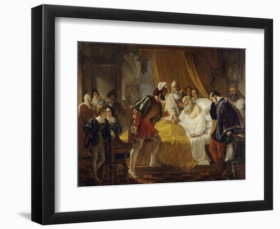 Francis I at the Deathbed of Leonardo Da Vinci, 1828-Cesare Mussini-Framed Giclee Print