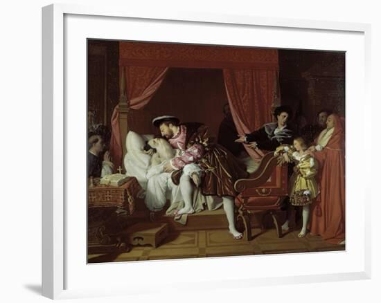 Francis I Collects the Last Breath of Leonardo Da Vinci-Jean-Auguste-Dominique Ingres-Framed Art Print