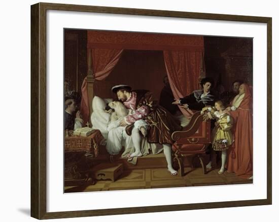 Francis I Collects the Last Breath of Leonardo Da Vinci-Jean-Auguste-Dominique Ingres-Framed Art Print