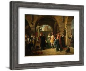 Francis I in the Studio of Benvenuto Cellini, 1837-Francesco Podesti-Framed Giclee Print