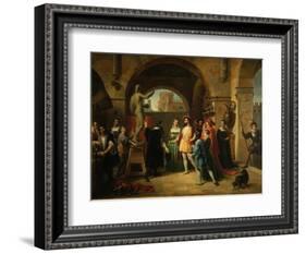 Francis I in the Studio of Benvenuto Cellini, 1837-Francesco Podesti-Framed Giclee Print