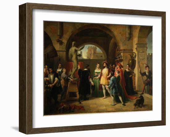 Francis I in the Studio of Benvenuto Cellini, 1837-Francesco Podesti-Framed Giclee Print