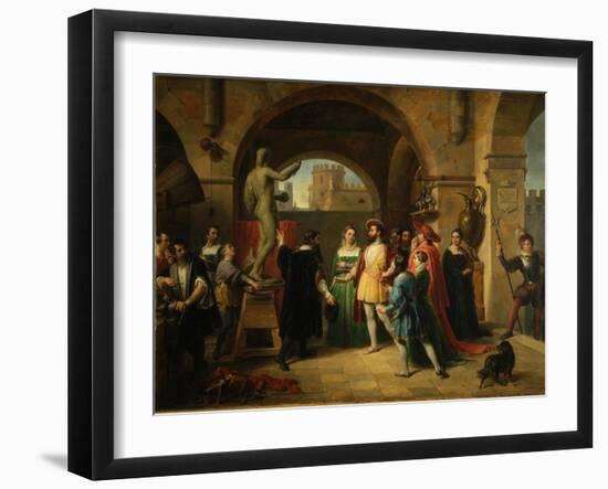 Francis I in the Studio of Benvenuto Cellini, 1837-Francesco Podesti-Framed Giclee Print