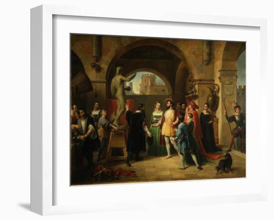 Francis I in the Studio of Benvenuto Cellini, 1837-Francesco Podesti-Framed Giclee Print