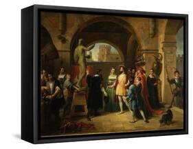 Francis I in the Studio of Benvenuto Cellini, 1837-Francesco Podesti-Framed Stretched Canvas