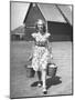 Francis Larson Collecting Eggs on Her Farm-Bob Landry-Mounted Photographic Print