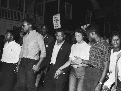 Future Congressman John Lewis Linking Hands with Fellow Civil Rights Activists in Protest March