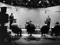 Presidential Candidates Senator John Kennedy and Rep. Richard Nixon Standing at Lecterns Debating-Francis Miller-Photographic Print