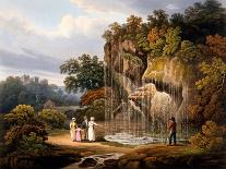 Figures by a Waterfall, 1825-Francis Nicholson-Framed Stretched Canvas