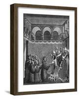 Francis of Assisi and Pope-null-Framed Art Print