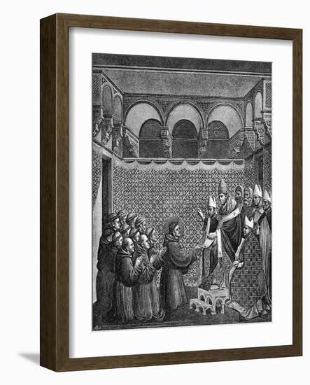 Francis of Assisi and Pope-null-Framed Art Print