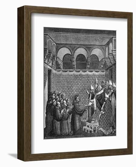 Francis of Assisi and Pope-null-Framed Art Print