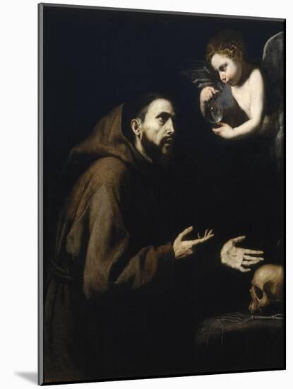 Francis of Assisi and the Angel with the Water Bottle, 1636-1637-José de Ribera-Mounted Giclee Print