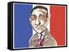Francis Poulenc - caricature of French composer, 1899-1963-Neale Osborne-Framed Stretched Canvas