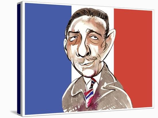 Francis Poulenc - caricature of French composer, 1899-1963-Neale Osborne-Stretched Canvas