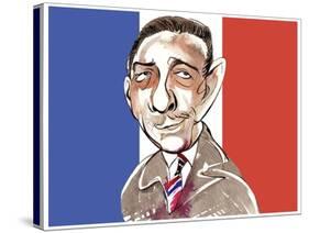 Francis Poulenc - caricature of French composer, 1899-1963-Neale Osborne-Stretched Canvas