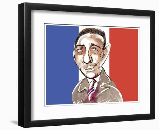 Francis Poulenc - caricature of French composer, 1899-1963-Neale Osborne-Framed Giclee Print