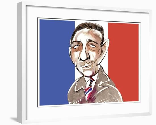 Francis Poulenc - caricature of French composer, 1899-1963-Neale Osborne-Framed Giclee Print