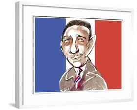 Francis Poulenc - caricature of French composer, 1899-1963-Neale Osborne-Framed Giclee Print
