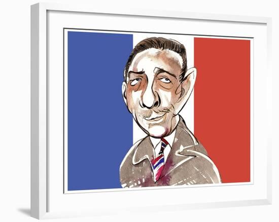 Francis Poulenc - caricature of French composer, 1899-1963-Neale Osborne-Framed Giclee Print