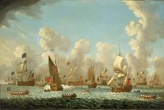 The Capture of the 'Foudroyant' by HMS Monmouth on February 18, 1758-Francis Swaine-Giclee Print