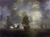 The Capture of the 'Foudroyant' by HMS Monmouth on February 18, 1758-Francis Swaine-Stretched Canvas