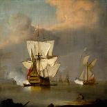 The Capture of the 'Foudroyant' by HMS Monmouth on February 18, 1758-Francis Swaine-Stretched Canvas