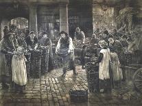 Covent Garden Scene - Women Workers Seated, C1862-1935-Francis William Lawson-Giclee Print