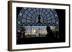 Franciscan Basilica of Dominus Flevit, View of the Old City, Jerusalem, Israel-David Noyes-Framed Photographic Print