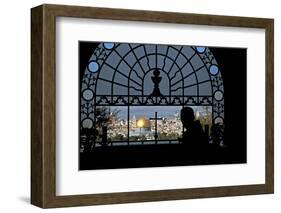 Franciscan Basilica of Dominus Flevit, View of the Old City, Jerusalem, Israel-David Noyes-Framed Photographic Print