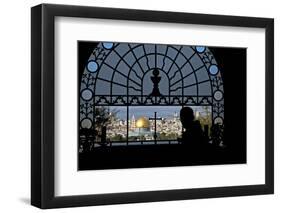 Franciscan Basilica of Dominus Flevit, View of the Old City, Jerusalem, Israel-David Noyes-Framed Photographic Print