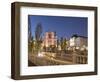 Franciscan Church of the Annunciation illuminated at night, Old Town, Ljubljana, Slovenia-Ben Pipe-Framed Photographic Print