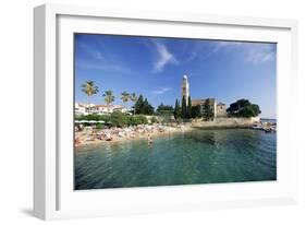 Franciscan Monastery and Beach, Hvar Town, Hvar Island, Dalmatia, Croatia-Gavin Hellier-Framed Photographic Print