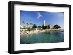 Franciscan Monastery and Beach, Hvar Town, Hvar Island, Dalmatia, Croatia-Gavin Hellier-Framed Photographic Print