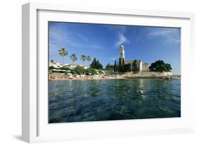 Franciscan Monastery and Beach, Hvar Town, Hvar Island, Dalmatia, Croatia-Gavin Hellier-Framed Photographic Print