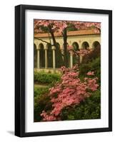 Franciscan Monastery with Pink Dogwood and Azaleas, Washington DC, USA-Corey Hilz-Framed Photographic Print