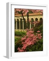 Franciscan Monastery with Pink Dogwood and Azaleas, Washington DC, USA-Corey Hilz-Framed Photographic Print