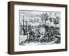 Francisco De Bobadilla Arriving as Governor and Arresting Christopher Columbus (1451-1506) in Hispa-Theodore de Bry-Framed Giclee Print