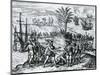 Francisco De Bobadilla Arriving as Governor and Arresting Christopher Columbus (1451-1506) in Hispa-Theodore de Bry-Mounted Giclee Print