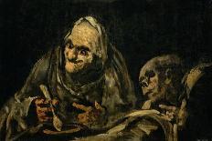 Two Old Men Eating, One of the Black Paintings from the Quinta Del Sordo, Goya's House, 1819-1823-Francisco de Goya-Giclee Print