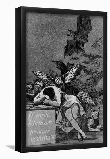 Francisco de Goya y Lucientes (Follow the "Caprichos," Sheet 43: The dream of reason Poster-null-Framed Poster