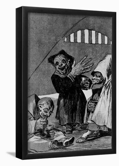 Francisco de Goya y Lucientes (Follow the "Caprichos," Sheet 49: Poltergeist) Art Poster Print-null-Framed Poster