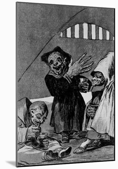 Francisco de Goya y Lucientes (Follow the "Caprichos," Sheet 49: Poltergeist) Art Poster Print-null-Mounted Poster