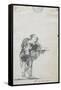 Francisco de Goya y Lucientes / 'Por no trabajar. Álbum C, 1'. 1808 - 1814. Wash, Brush, Bistre ...-Francisco de Goya y Lucientes-Framed Stretched Canvas